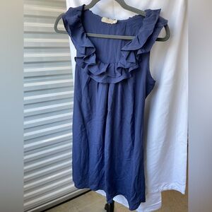 Pins & Needles Navy Ruffled Top Dress